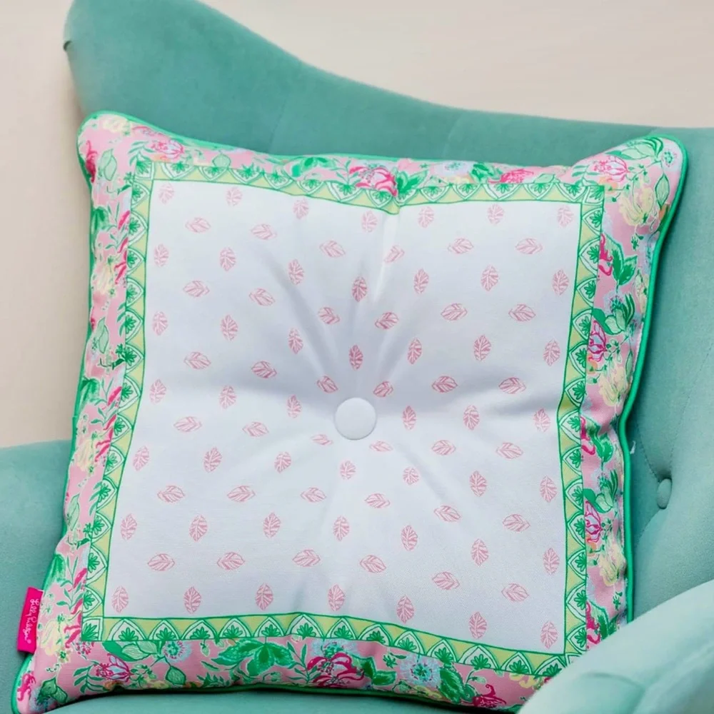 Lilly Pulitzer Large Pillow 20x20 Pillow Indoor/Outdoor Via Amore Spritzer
